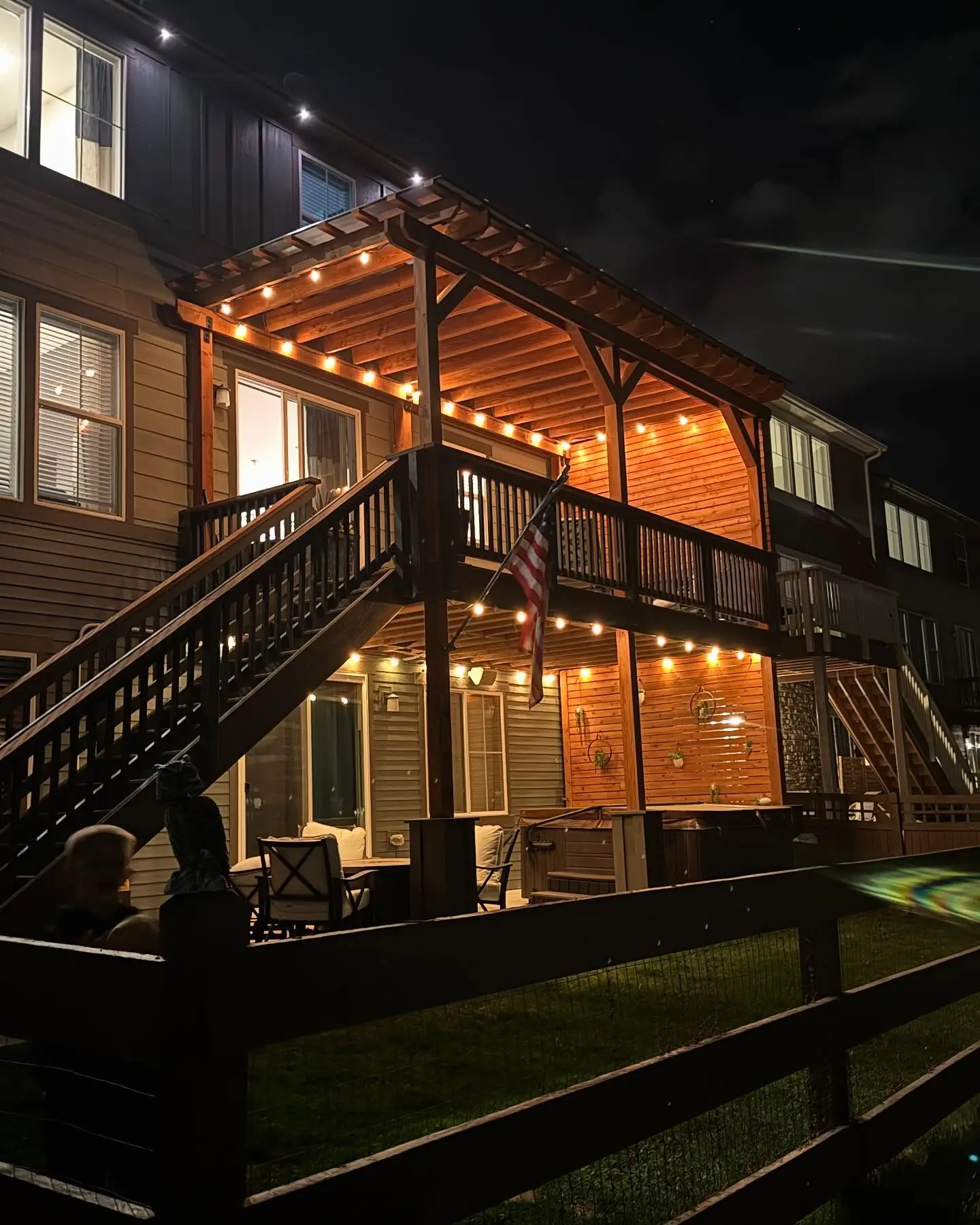 Custom privacy wall built onto a deck by Mountain Ridge Renovations