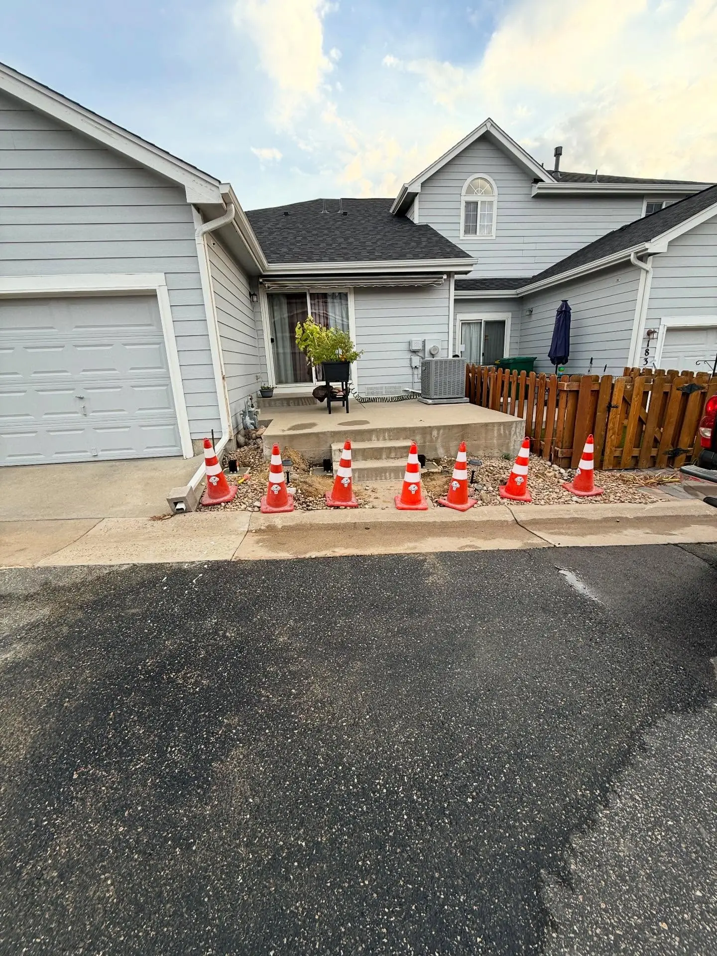 Backyard fence line built by Mountain Ridge Renovations