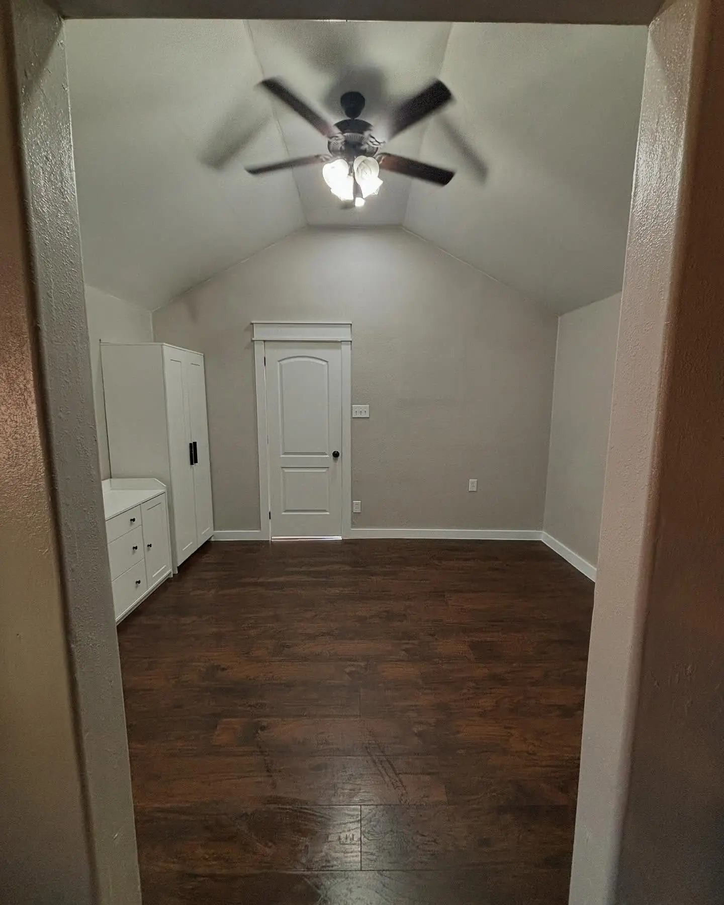Guest house remodel showing new flooring, closet, and updated lighting in a Parker area accessory dwelling