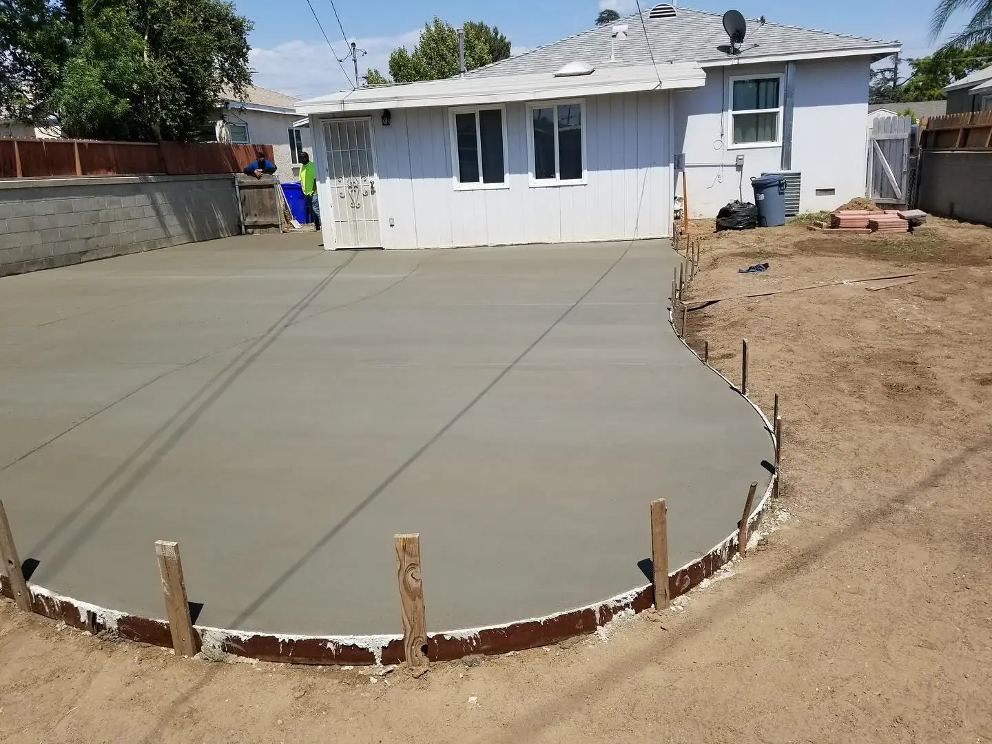Newly finished concrete patio by Mountain Ridge Renovations, an exterior project in the Parker, Colorado area